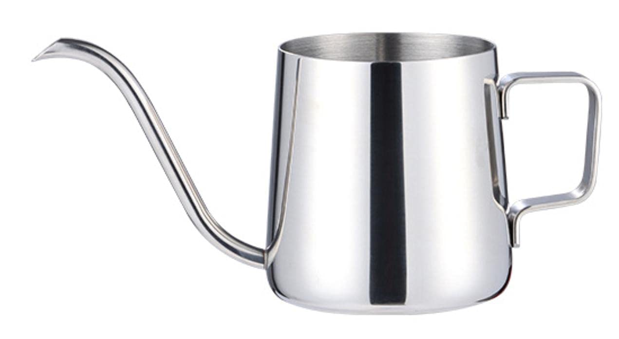 

FAROL Coffee Pot, Stainless Steel, Silver, Narrow-Mouth Gooseneck, Commercial Use (Silver, 250ml)