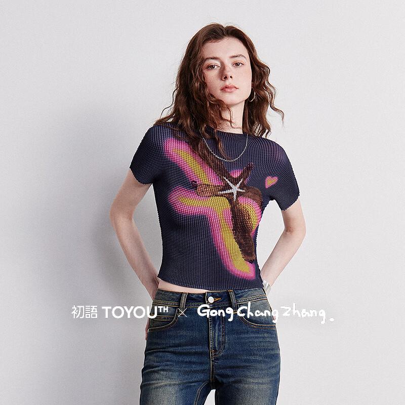 

Chuyu Bow-Zhang Women s Cartoon Print Short Sleeve T-Shirt S