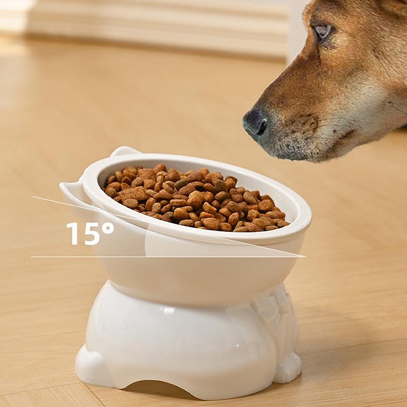 Ceramic Cat Bowl Slanted Mouth Dog Food Feeding Basin Non-Slip Pet High Foot Protection Cervical Spine Pet Drink Water Bowl