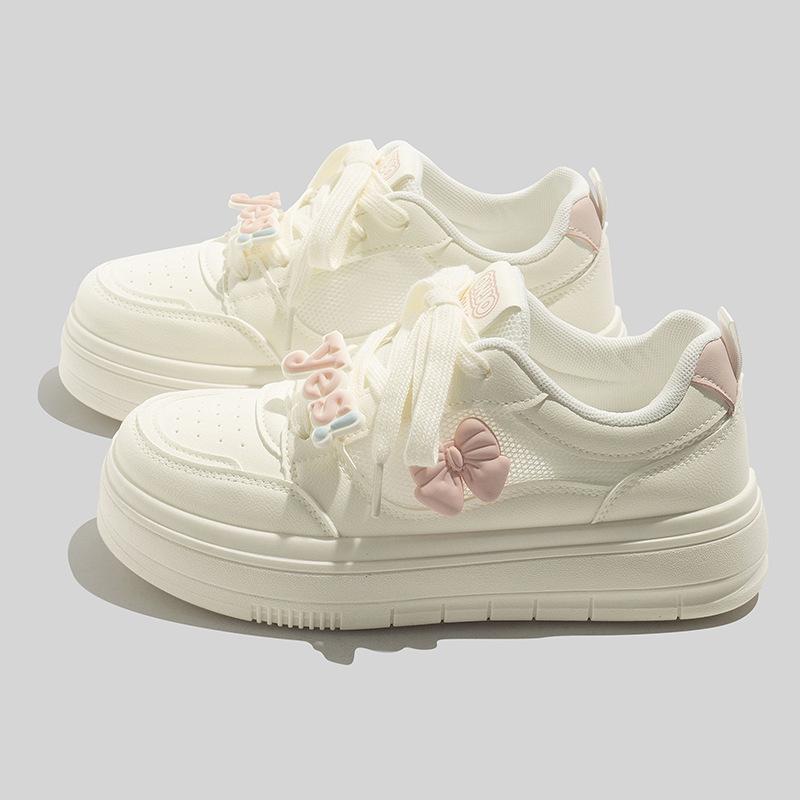 Spring mesh breathable lightweight board shoes student platform casual sports shoes