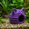 Fish Tank Hideout Aquarium Shrimp Cave, Cat Head with Suction Hiding Cave Cup, Decorative for Betta Tanks Accessories
