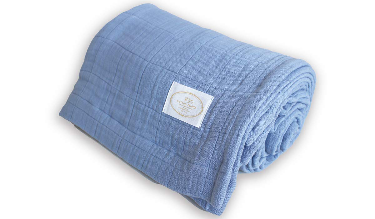 

Cotton Feuille gauze [9-ply blanket] (single/blue-gray)