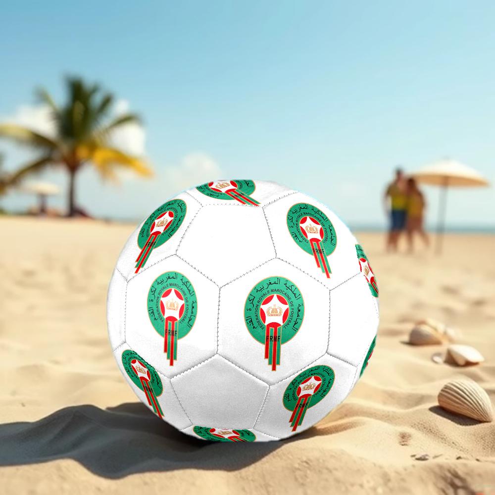 Morocco National FC Size5 Soccer Ball, Colorful, Suitable for All Ages, Machine-stitched, PVC Material, Competition Grade,durable and High Bounce