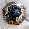 Moonlit Floral Dog Portrait Automatic Umbrella - Suitable Travel Outdoor Portable Umbrella Birthday Gift Daily Essentials