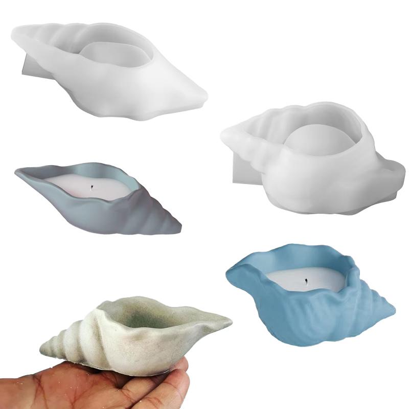 2pcs Conch Shell Resin Mold Conch Jewelry Silicone Mold Epoxy Resin Casting Mold For Diy Crafts Ornaments DIY Handmade Candles