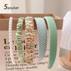 5/7Pcs Pleated Design Fashion Korean Pearl Headband Ladies Hair Accessories  Versatile for Summer