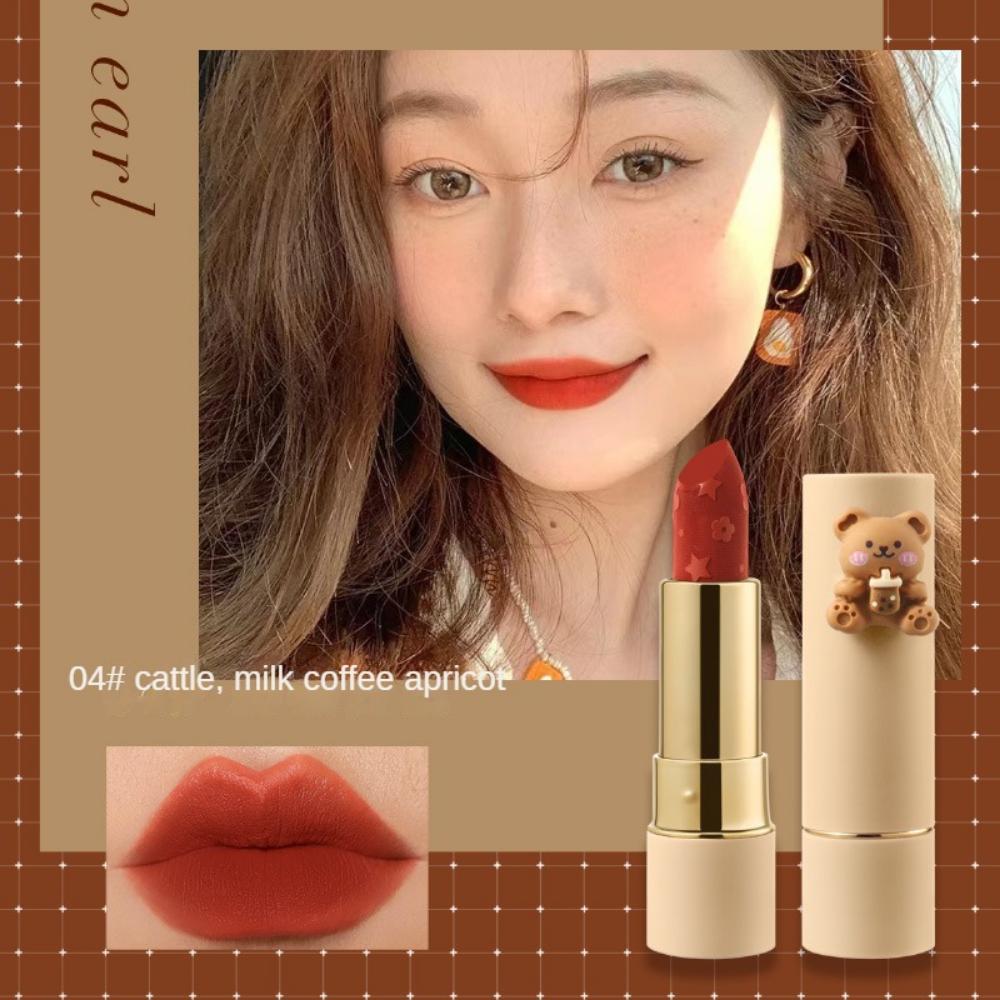 Niedlicher Bären-Lippenstift Airy Bear Lippenstift Matt Matt Täglich No-Makeup Lipgloss