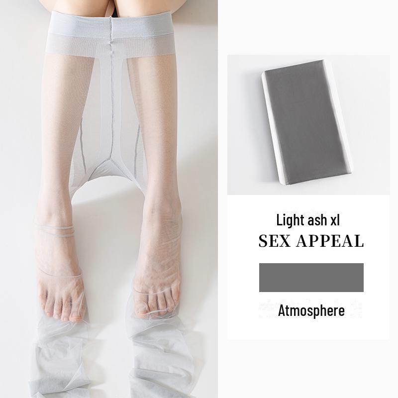 Ultra-tenké Priehľadné Sivé Pančuchy - Dámske Hodvábne Pančuchové Nohavice Odolné voči Zatiahnutiu pre Sexy Vzhľad Holých Nôh