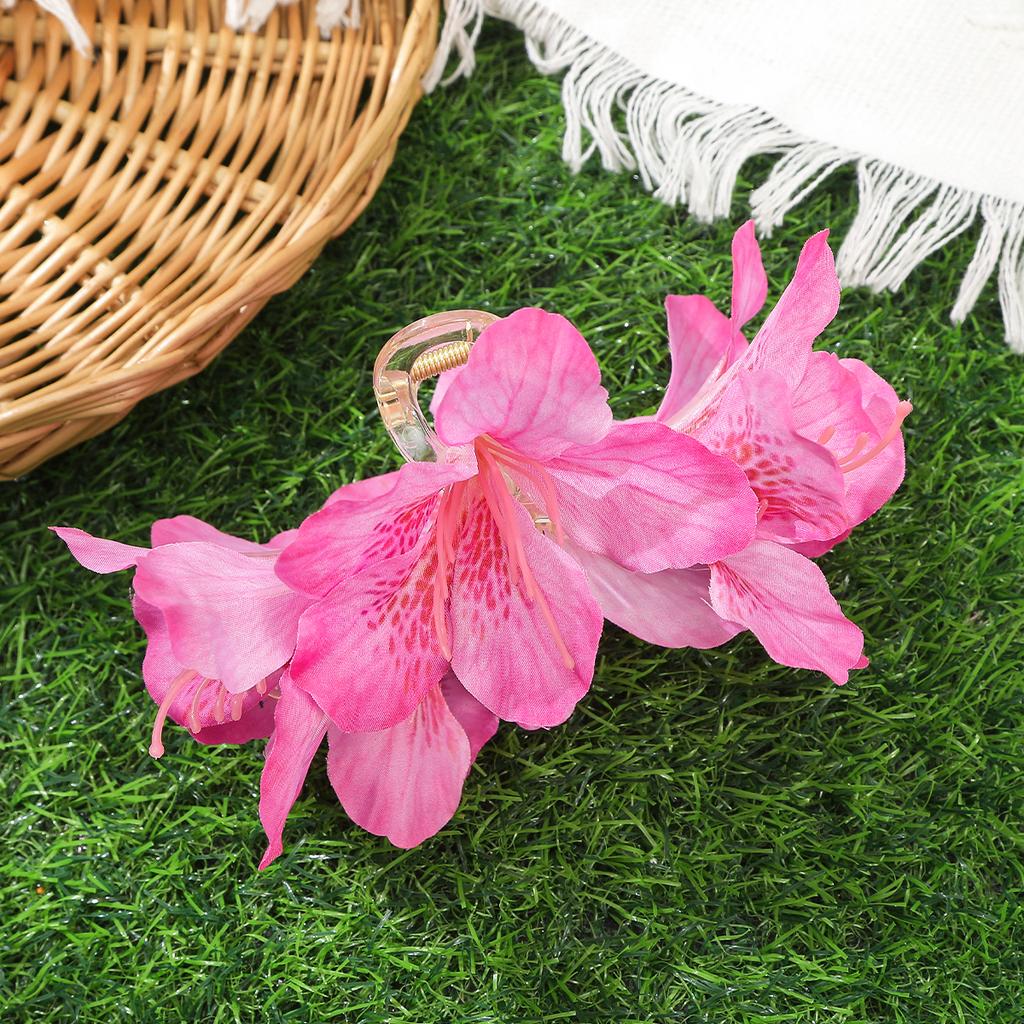 AWAYTR Beauty Canna Flower Hair Claws Fashion Floral Hair Clips Crab For Women Girl Gift Hair Accessories Valentine Headwear