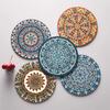 Bohemian Coasters Set Heat Resistant Non Slip Round Table Mats for Home Dining Table Tea Ceremony