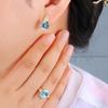 Nuevo pendiente con cierre simple de topacio de 11 quilates, piedra preciosa de topacio azul cielo natural, corte cóncavo ovalado de 10 * 12 mm, joyería fina de buena calidad para mujeres, bonito regalo