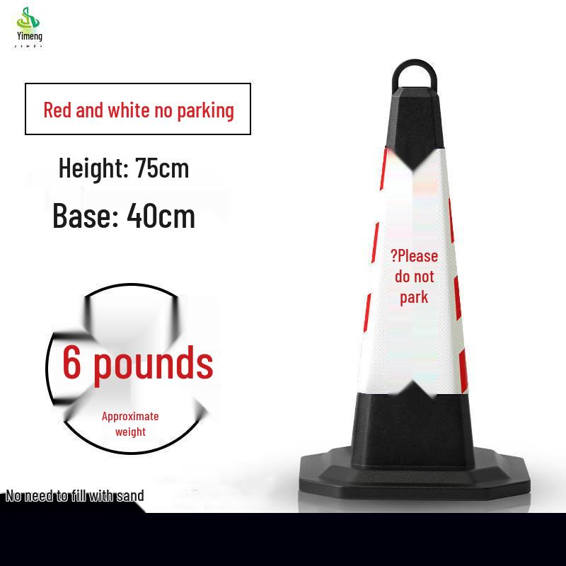 Reflective Rubber Traffic Cone with  No Parking  Sign