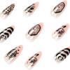Wearable Manicure Hand Painted Wavy Line Manicure Eye Nail Patch Press On Nail