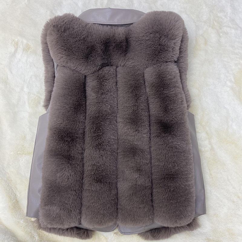 Autumn-Winter Casual Patchwork Women's Faux Fox Fur Vest