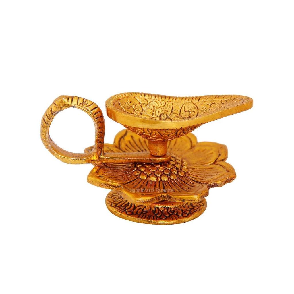 Chirag Diya In Metal Antique Golden
