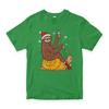 Santa Sloth with Snail Christmas T-Shirt, Funny Xmas Tee, Men's Women's Sizes (NOV-11296)