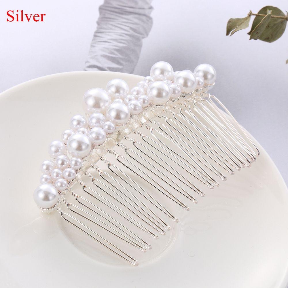 

1 PC Prom Handmade Jewelry Haircomb Bridal Headpiece Hairwear Pearl Hairpin Bride Barrette