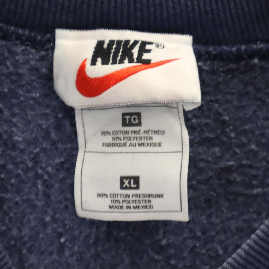 NIKE 90s 00s Old White Tag Long sleeve sweat trainer XL Navy Men's Used