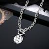 Silver-Color Heart Pendant Necklace for Women Exquisite Punk Ot Clasp Choker Vintage Hiphop Minimalist Versatile Jewelry Gifts