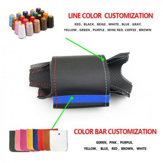 Blue-strip Steering Wheel Leather Cover Trim For BMW 2 Series F45 2014 2015 2016