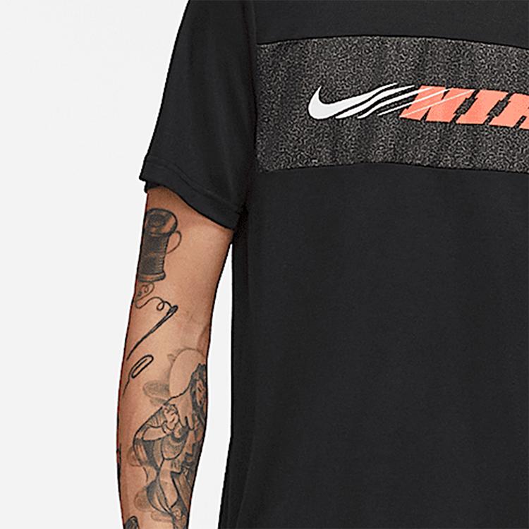 Nike Sports Lifestyle Series Logo Letter Splicing Breathable Short Sleeve T-Shirt Men Tops CZ1497-010