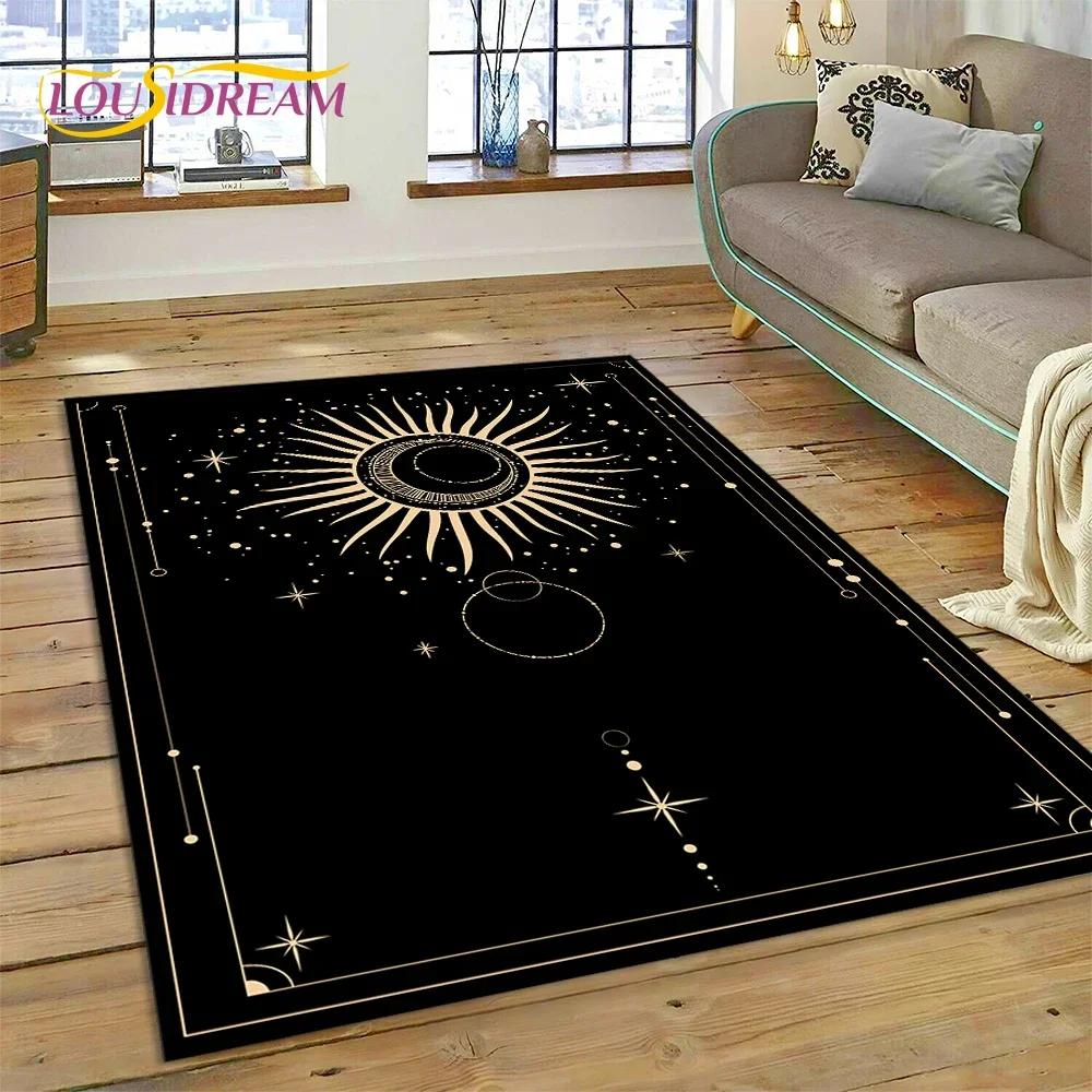 Tajemniczy Tarot Słońce Księżyc Mandala Magiczny Dywan Dywan do Sypialni Salonu Dom Sofa Dekoracja,Dziecięca Gra Duża Dekoracja Podłogi Mata