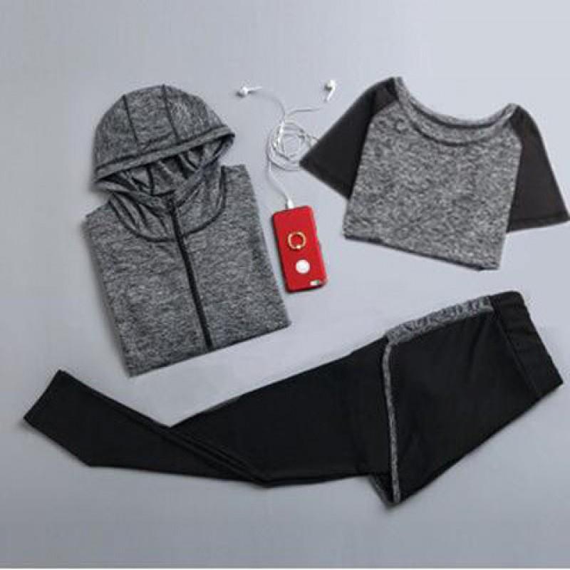 Womens 3-Piece Yoga Set Activewear Tracksuit Gym Running Morning Jogging Fitness Workout Small