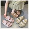 Thick Soled Shoes for Women 2025 New Women's Cool Slippers for Summer Outdoor Wear, Soft Soled Beach Round Toe Sandals