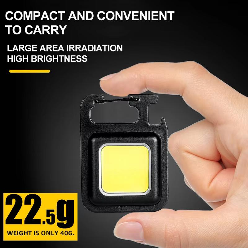 Convenient Carry-on Keychain Camping Light Multi-function COB Rechargeable Emergency Light Mini High Bright Camping Lights