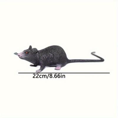 1PC Realistic Rubber Mouse - Pink Accents and Red Eye Fake Plastic Mouse, Suitable for Halloween Decoration