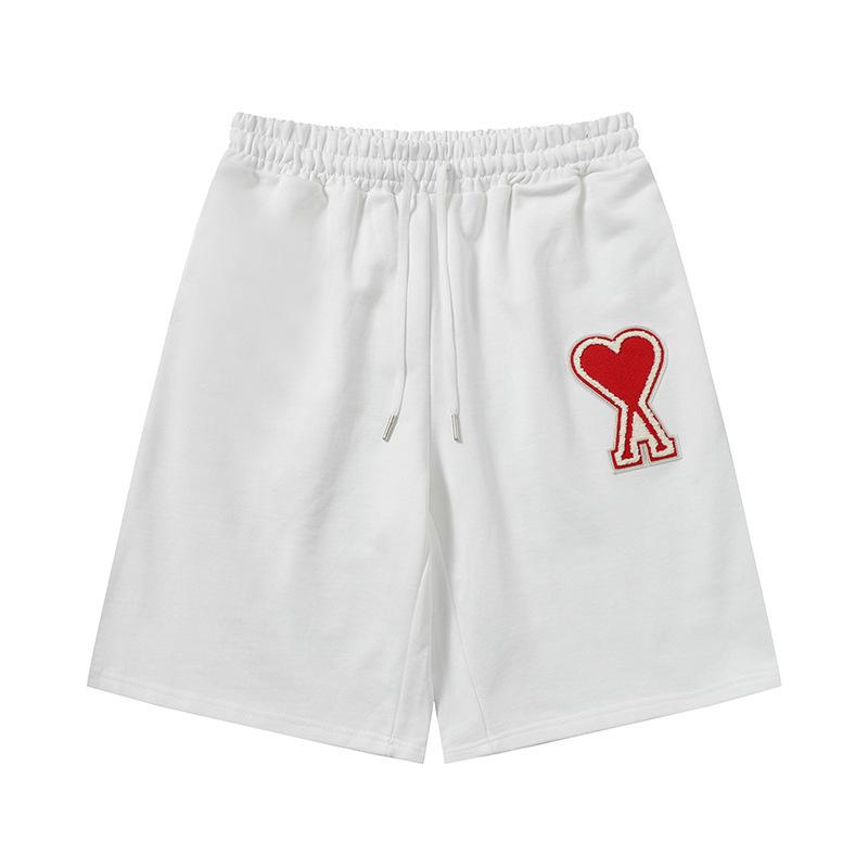 Ami Women's Heart Embroidered Casual Summer Sweatpants - Classic Straight-Leg with Drawstring