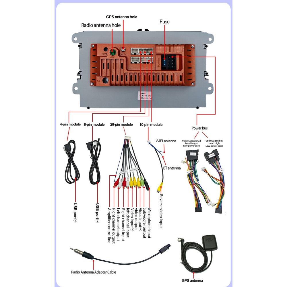 Autoradio-Multimedia-Player für Volkswagen/Golf/Polo/Tiguan/Passat/b7/b6/SEAT/Leon/Skoda/Octavia 2 Din Android Carplay GPS Autoradio 2 + 64GB