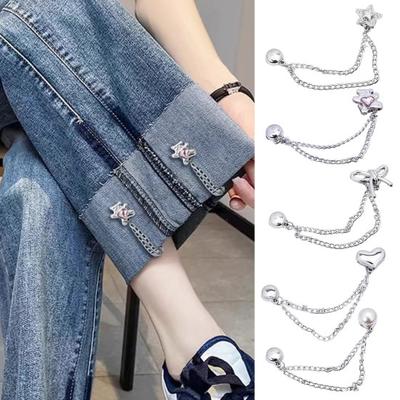 2Pcs Magnetic Clothing Clips with Chain Multi-Function Metal Clothes Magnet Pins Men Women Scarf Shirt Sleeve Pants Button Clip Accessories