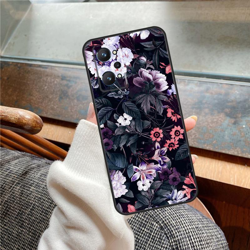 Midnight Floral Case For Realme 11 12 13 14 Pro Plus C53 C55 C51 C25 C63 C61 C65 C67 C71 C75 GT6 GT7 15 Pro