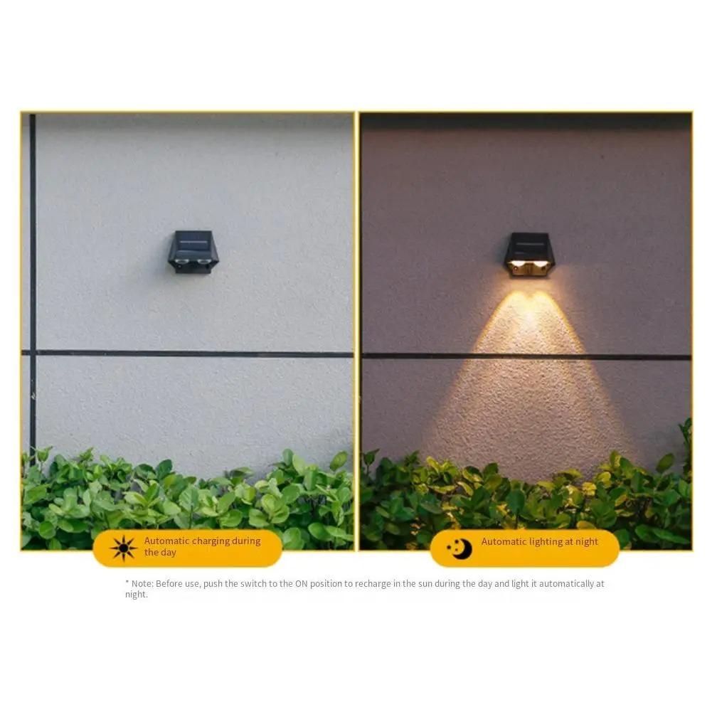 2/4pcs Solar Wall Light LED Fence Lamp Outdoor Garden Waterproof Lighting Warmlight for Courtyard Exterior Wall Decorative Light