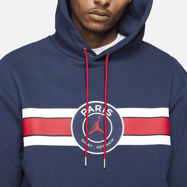 Jordan X PSG Paris Saint Germain Popover Hoodie Midnight Navy/Red/White Men Streetwear DJ3928-410