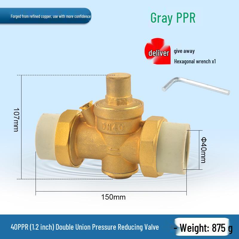Water Pipe Pressure Reducing Valve for Home Heaters - PPR20/25/32, 4-Point PE Fitting