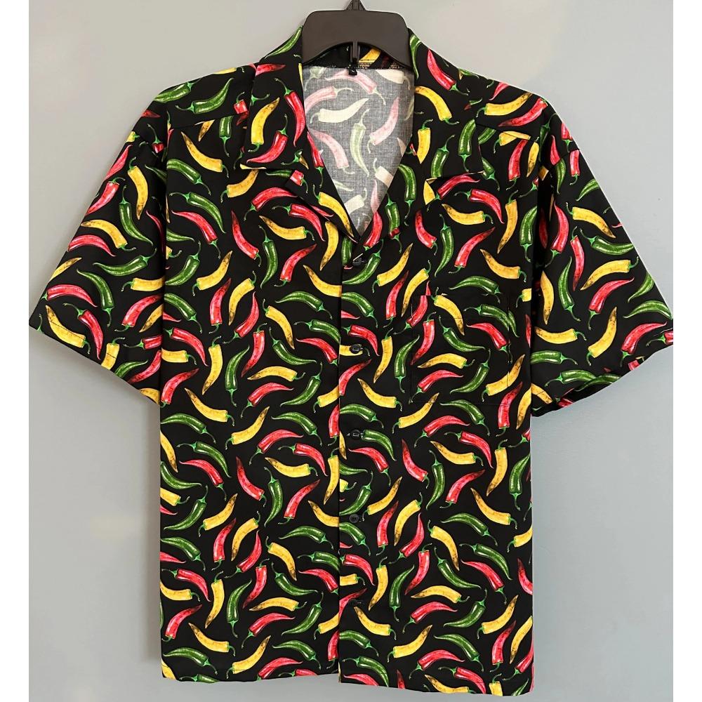 Chili Hawaiian, Mexican Culture Summer Beach Shirt Pepper Food Tacos Aloha, Cino De Mayo Button Down Short Sleeve Hawaii Shirt