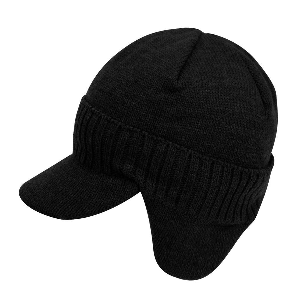 Afindern Knit Cap for with Earmuffs and Fleece and Stylish Casual Hat for Outdoor and Available In 2 Colors for Fall and Winter Men's Cycling, Lining,