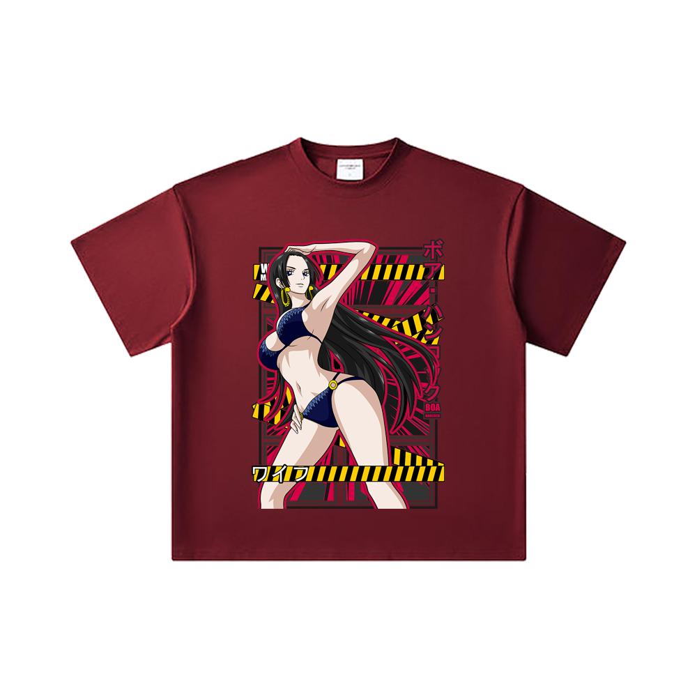 260 GSM Double Yarn 32 Count 100% Cotton One Piece V39 Boa Waifu Print Unisex Heavy Cotton T Shirt