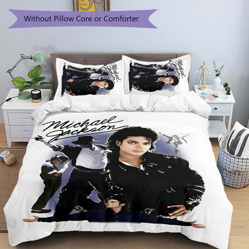 3pcs Michael Jackson Design Cover Set - HD Printed Bedding with 1 Cover and 2 Pillowcases - Perfect for Home and Dorm Decor