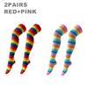 Women’s Striped Pastel Rainbow Over-the-Knee Socks – Cute, Comfortable Style for Parties and Everyday Outfits