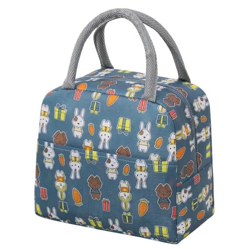 Cartoon Cute Portable Tote Lunch Box Bento Box Animal Pattern Lunch Bag Insulated Food Bag Lunch Box Bag Picnic Bag