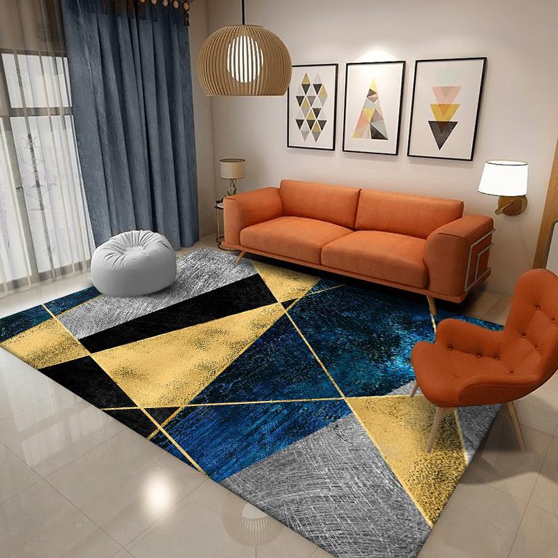 

Large Living Room Carpet Geometric Pattern Simple Anti Slip Carpet Winter Warm Foot Pad Teaching Aids Home Decoration 40x60cm
