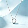 Versatile New Geometric Circle Necklace Silver Women's Simple Collarbone Chain Elegant Niche Design Minimalist Pendant