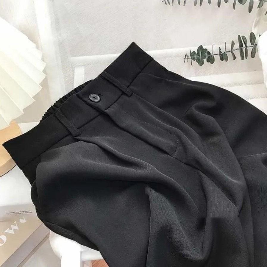 Women's Summer, Spring and Autumn High Waist Loose and Thin New Drape Straight Casual Trousers