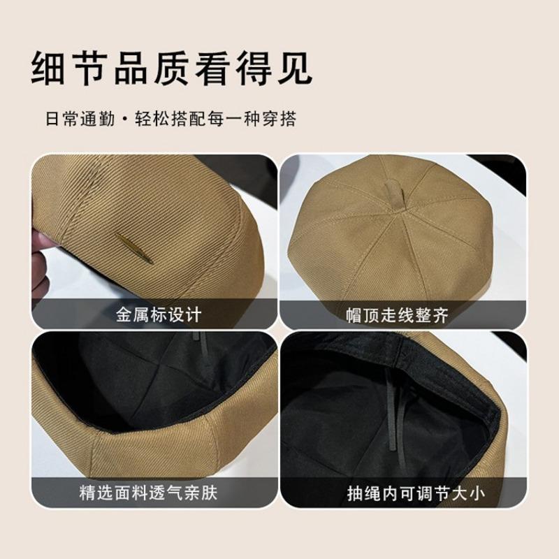 Fashion Black Beret Female Face Small Versatile Retro Painter Hat Pumpkin Hat Hat Autumn and Winter High Sense