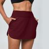 High-Waisted Quick-Dry Tennis Skirt Women Running Yoga Fitness Sporty Short With Built-in Shorts