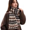 Jacquard Women Scarf Thickened Woolen Neckerchiefs Casual Winter Knitted Scarves  Gifts