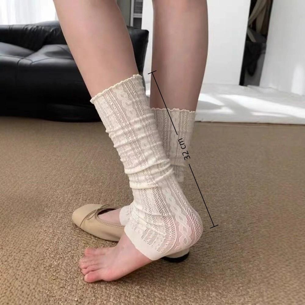 Guêtres à volants plissés Chaussettes fines pour les jambes Élégantes couvre-jambes pour femmes